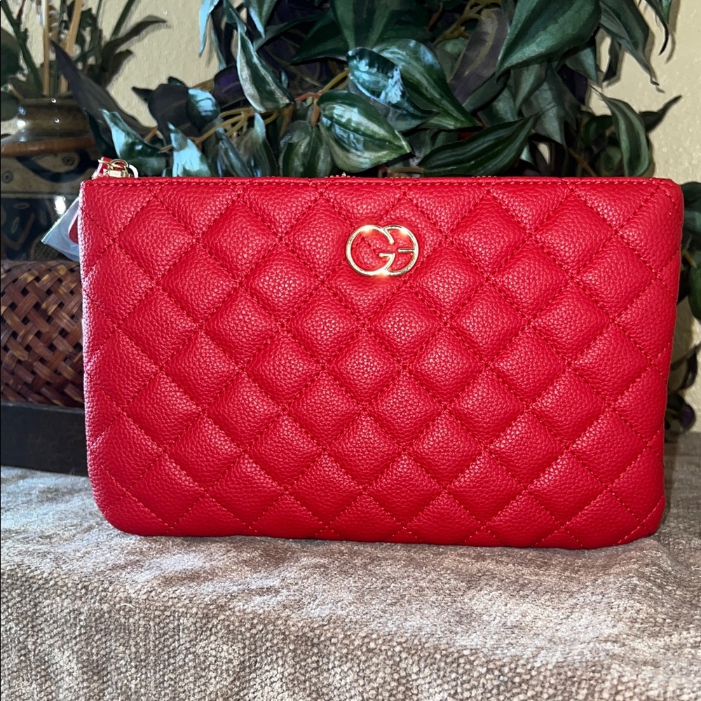 Red Quilted Clutch Bag
